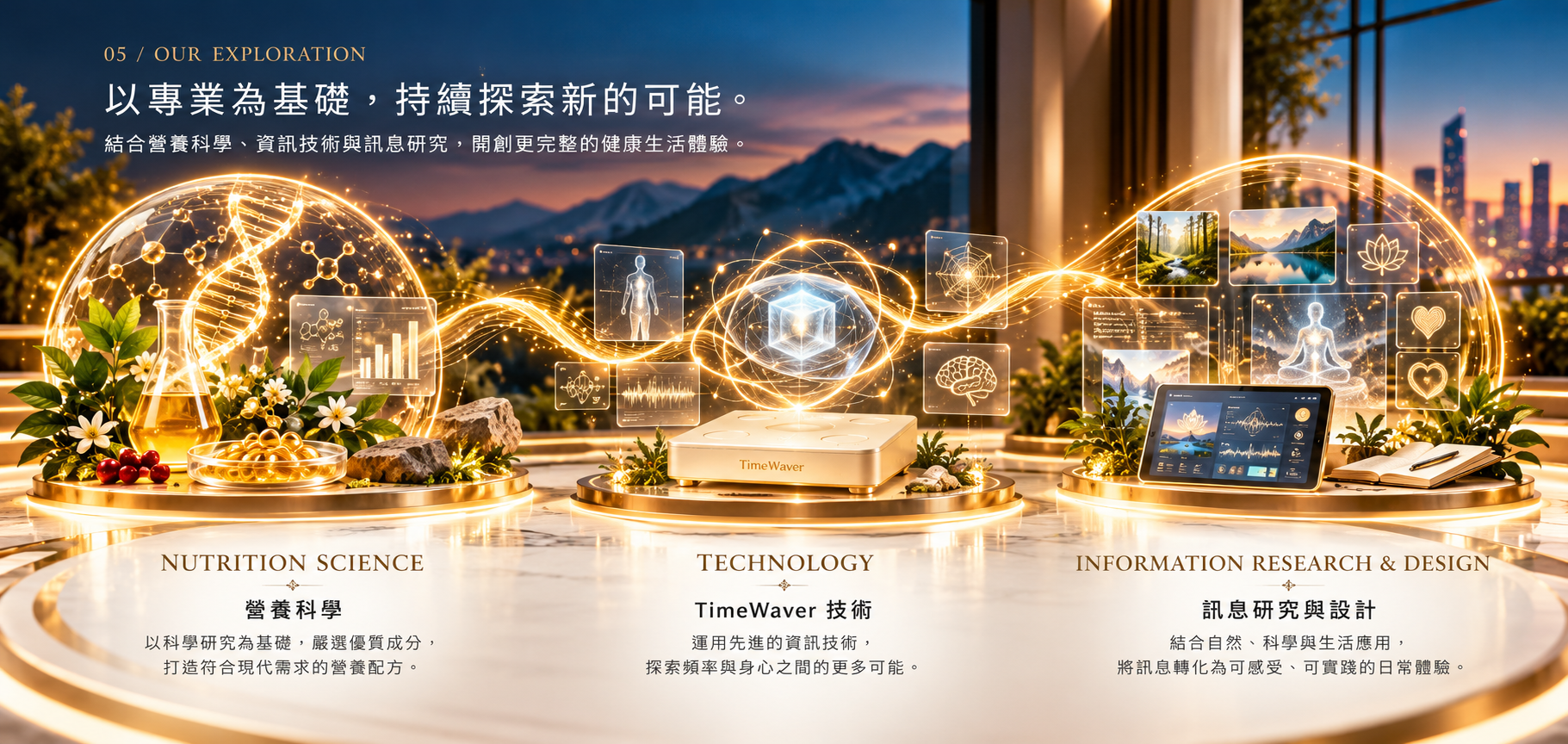 竣崊3.0營養科學、TimeWaver資訊技術與訊息研究設計